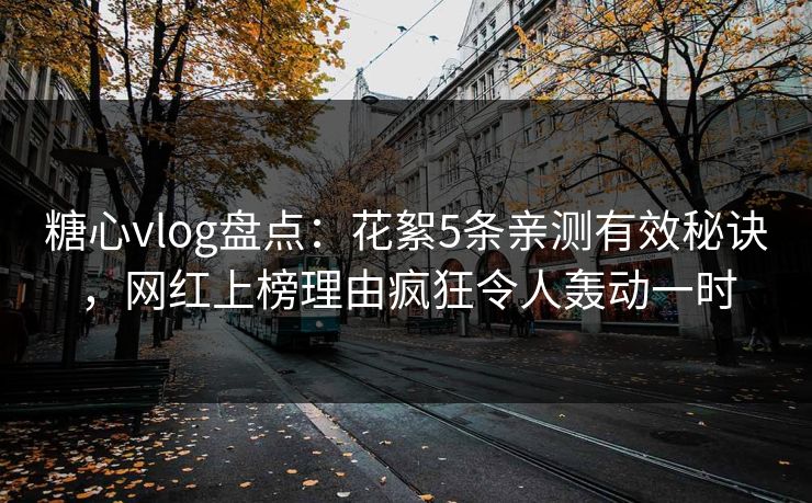 糖心vlog盘点：花絮5条亲测有效秘诀，网红上榜理由疯狂令人轰动一时