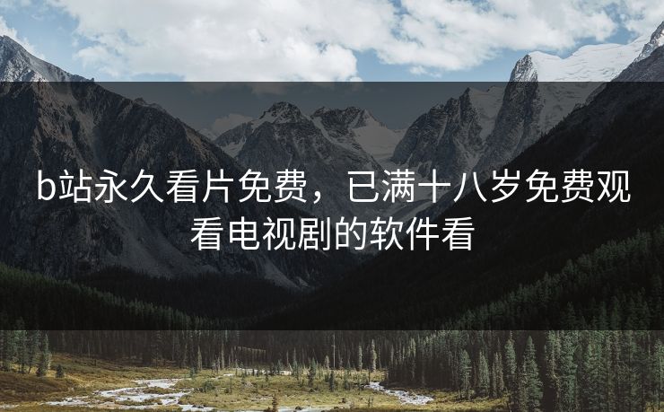 b站永久看片免费，已满十八岁免费观看电视剧的软件看