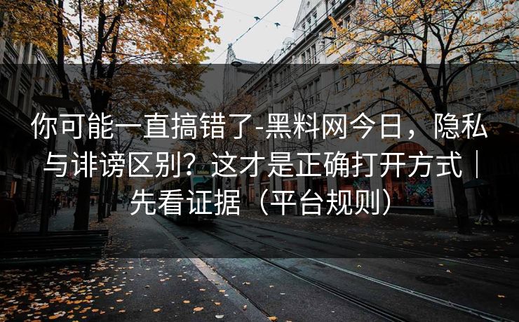 你可能一直搞错了-黑料网今日，隐私与诽谤区别？这才是正确打开方式｜先看证据（平台规则）