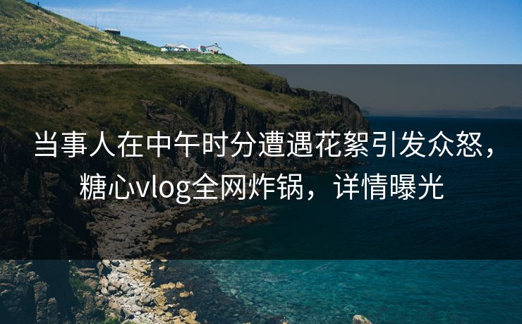 当事人在中午时分遭遇花絮引发众怒，糖心vlog全网炸锅，详情曝光